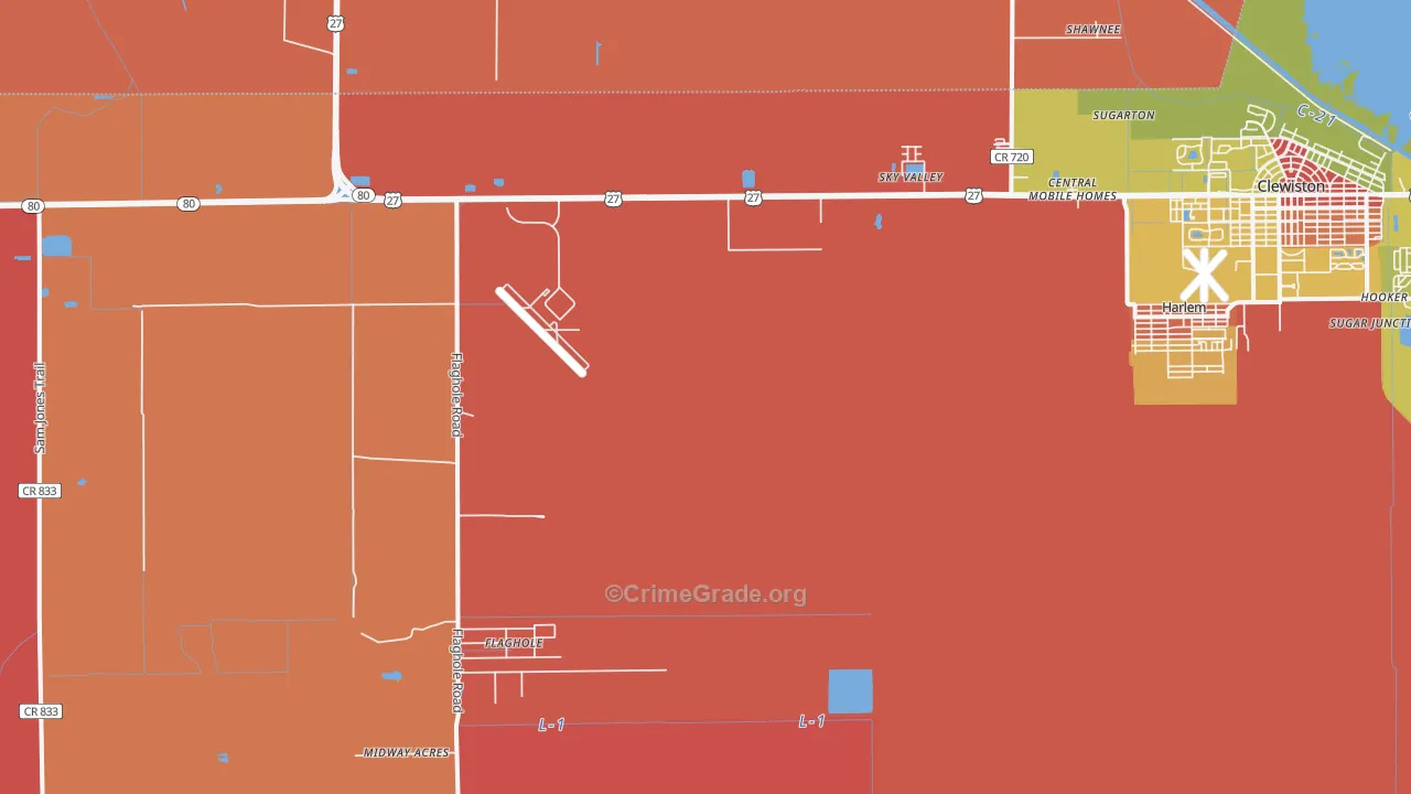 Harlem, FL Map of Robbery Rates