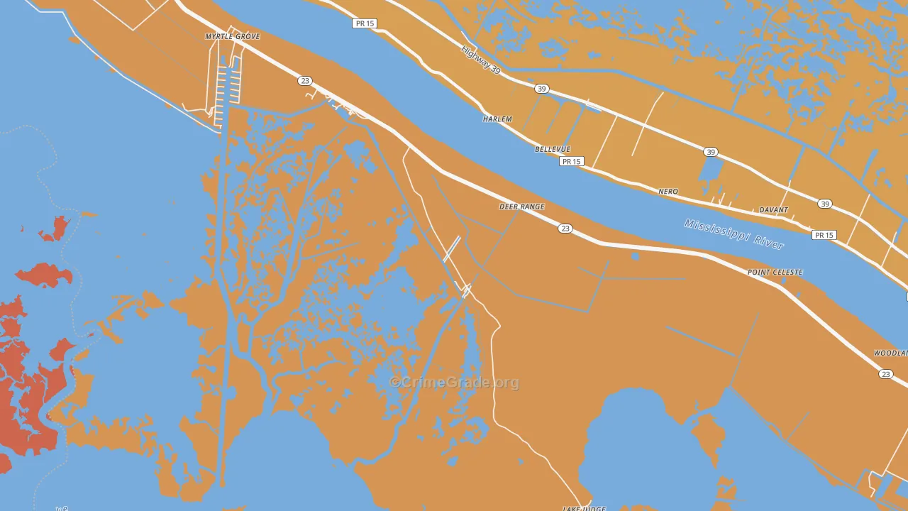 Harlem, LA Map of Robbery Rates