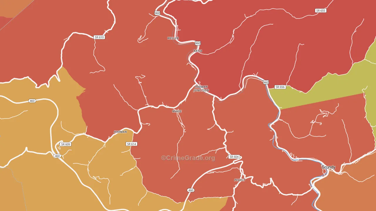 Harman Junction, VA Map of Robbery Rates