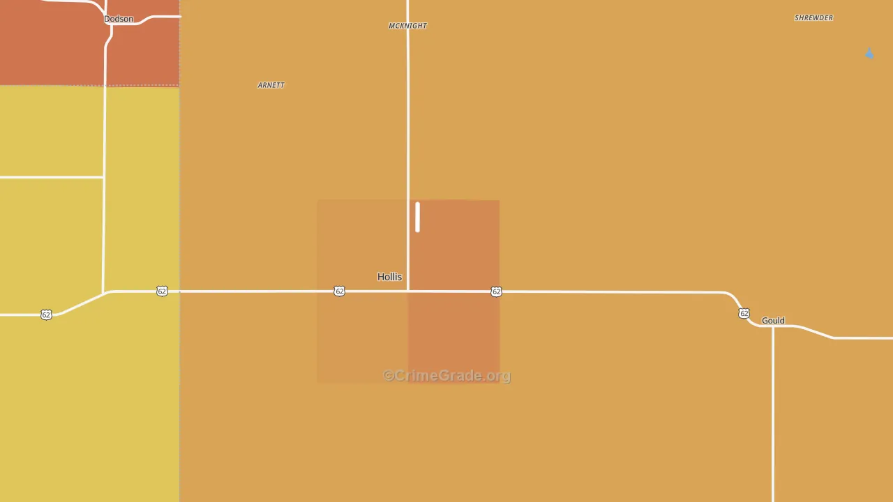 Harmon County, OK Map of Robbery Rates