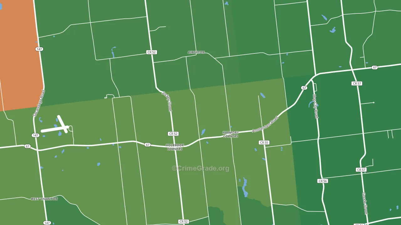 Harmony Corners, NY Map of Robbery Rates