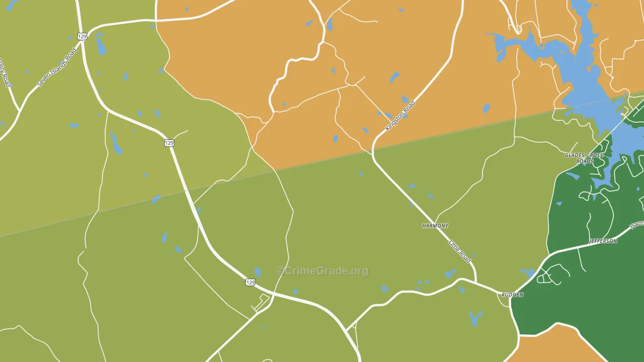 Harmony, GA Map of Robbery Rates