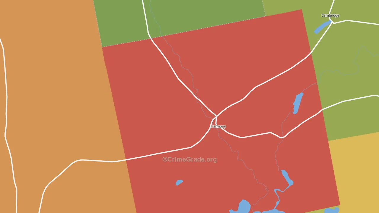 Harmony, ME Map of Robbery Rates