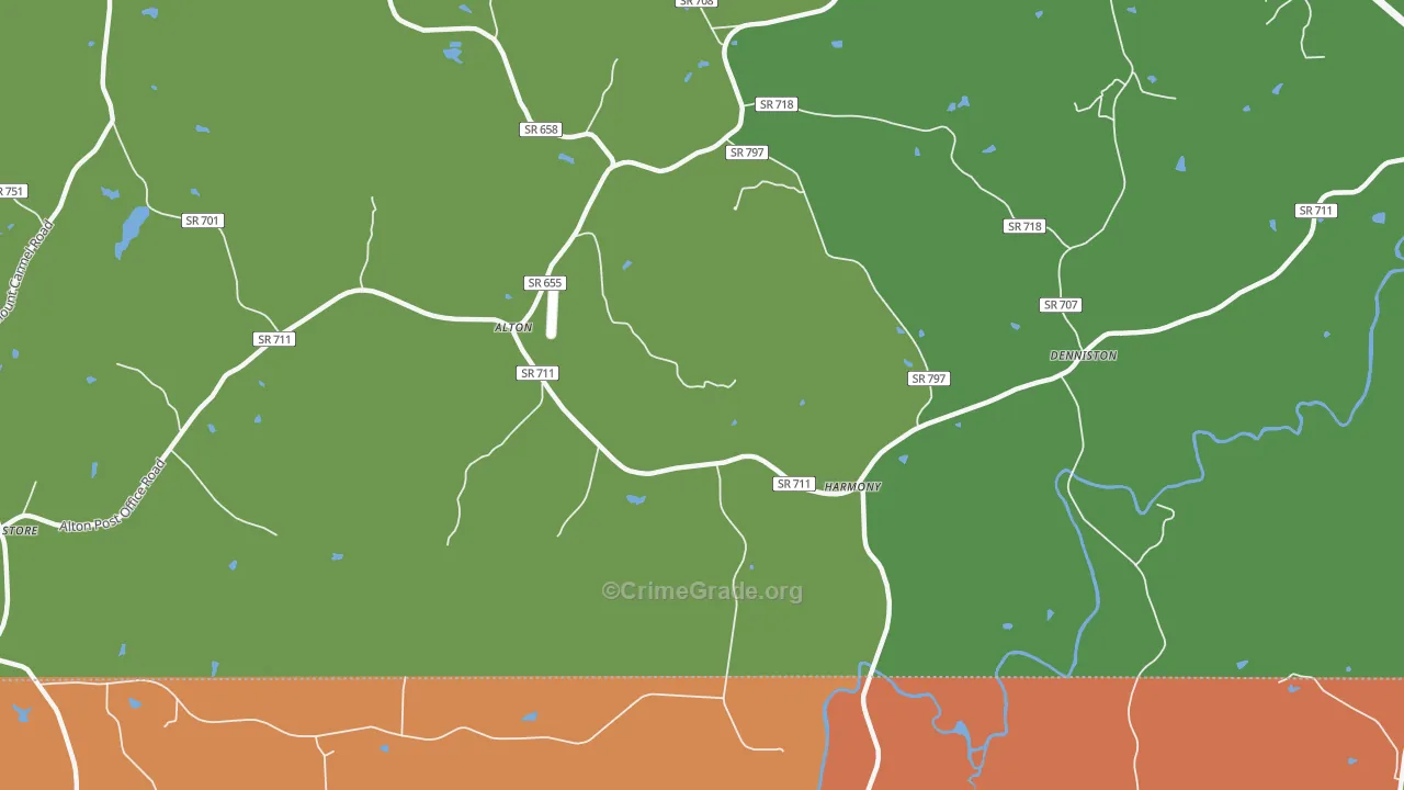 Harmony, VA Map of Robbery Rates