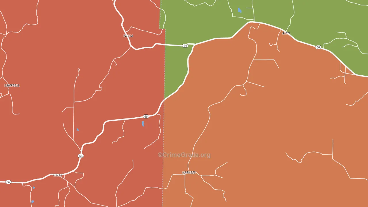Harness, AR Map of Robbery Rates