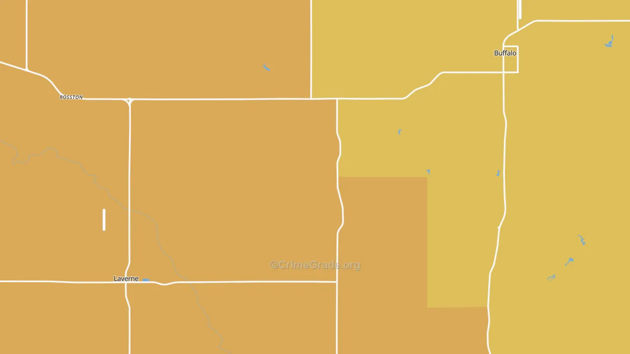 Harper County, OK Map of Robbery Rates