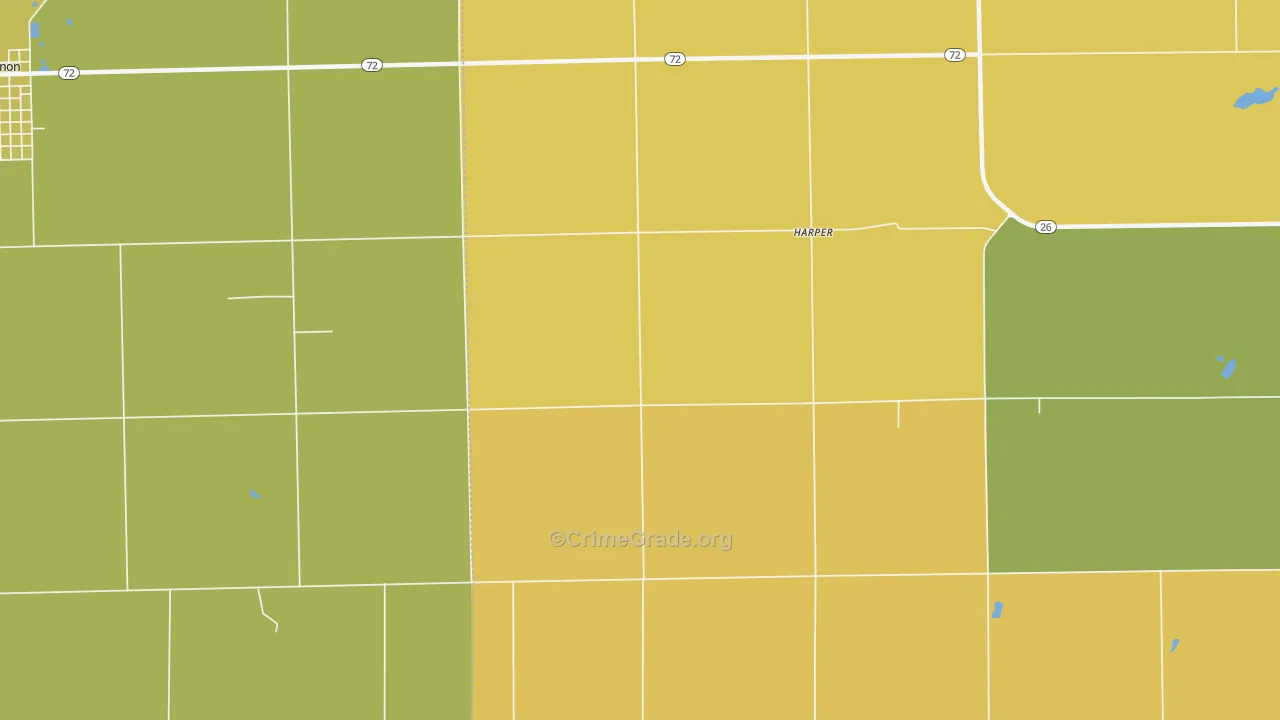 Harper, IL Map of Robbery Rates