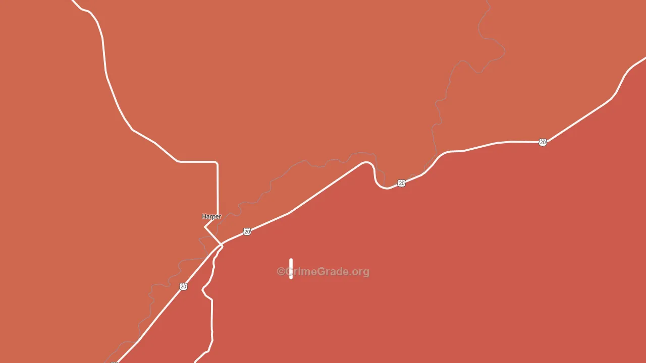 Harper, OR Map of Robbery Rates