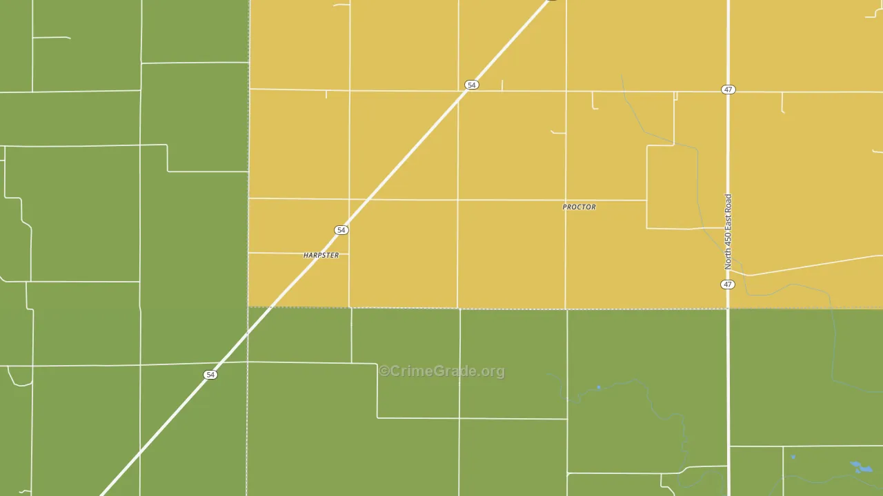 Harpster, IL Map of Robbery Rates