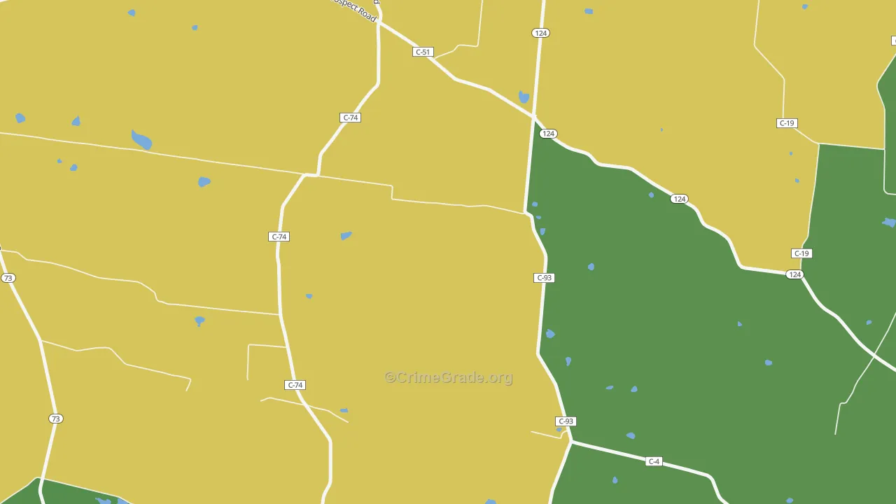Harriett, OH Map of Robbery Rates
