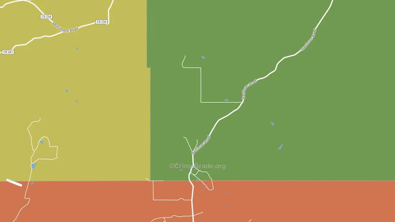 Harriman, WY Map of Robbery Rates
