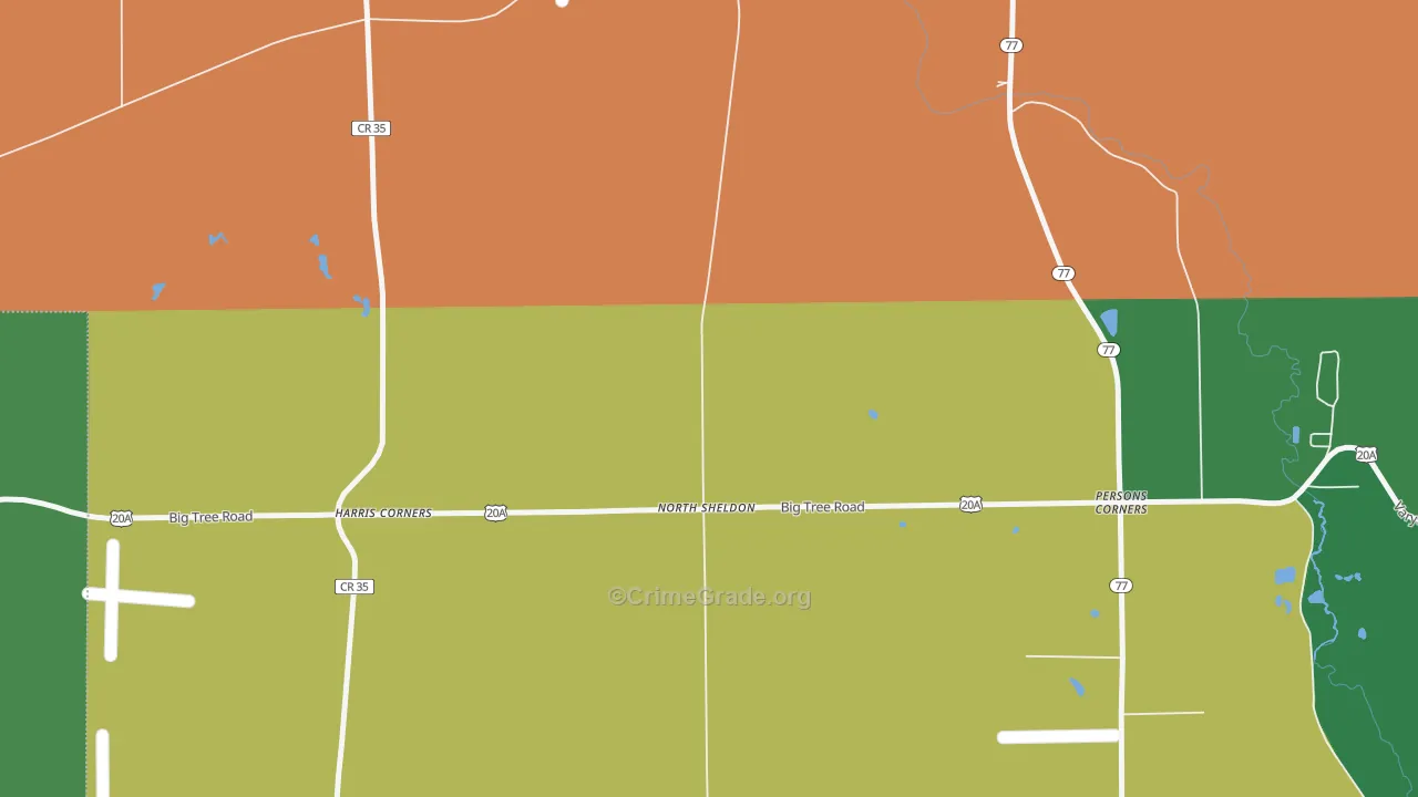 Harris Corners, NY Map of Robbery Rates