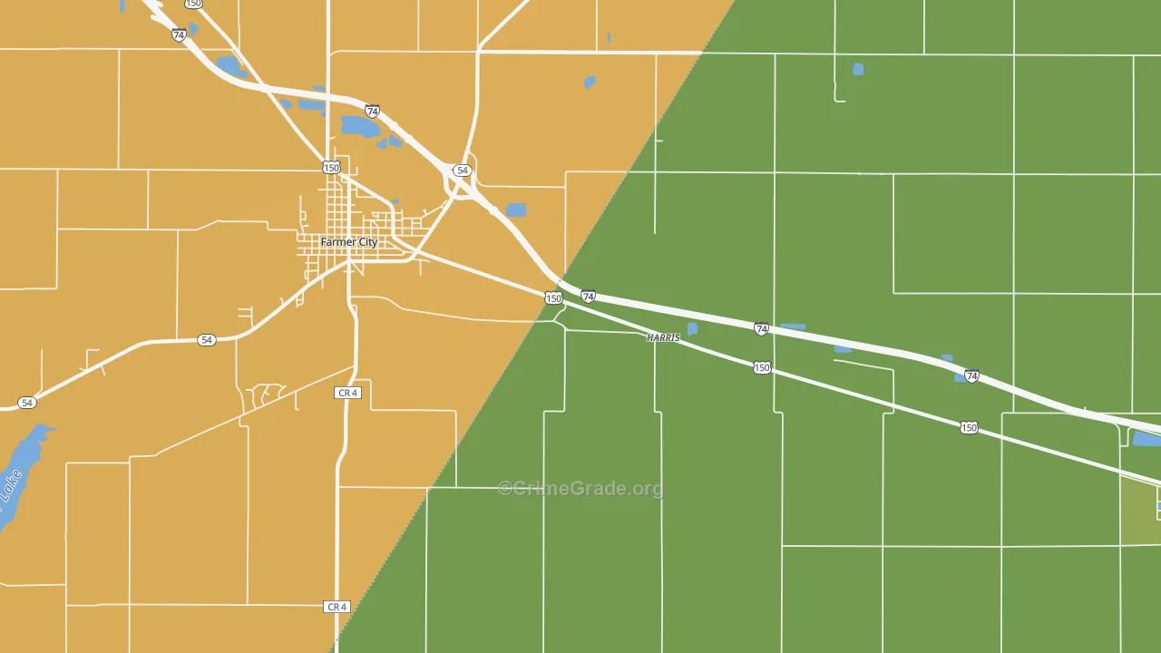 Harris, IL Map of Robbery Rates