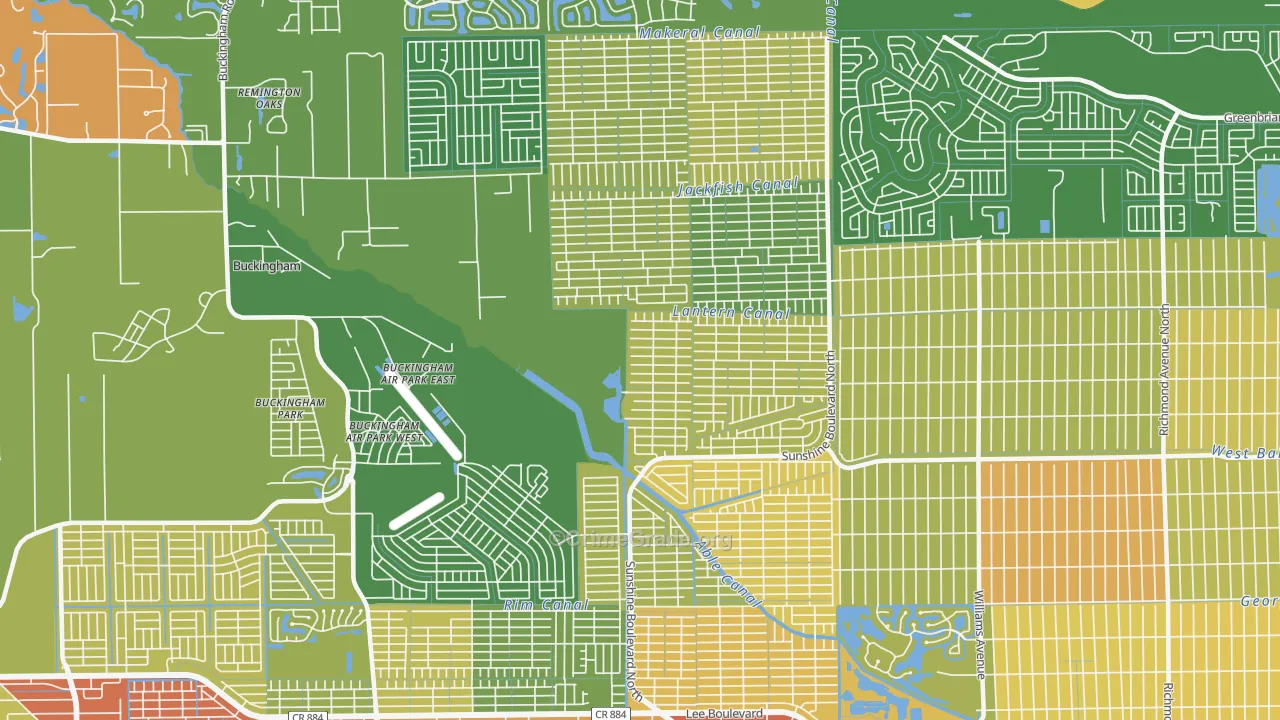 Harris, Lehigh Acres, FL Map of Robbery Rates