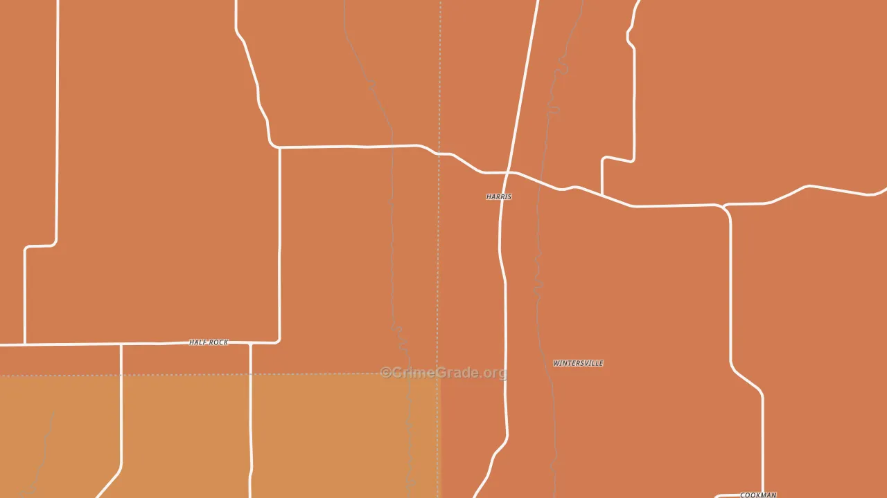 Harris, MO Map of Robbery Rates