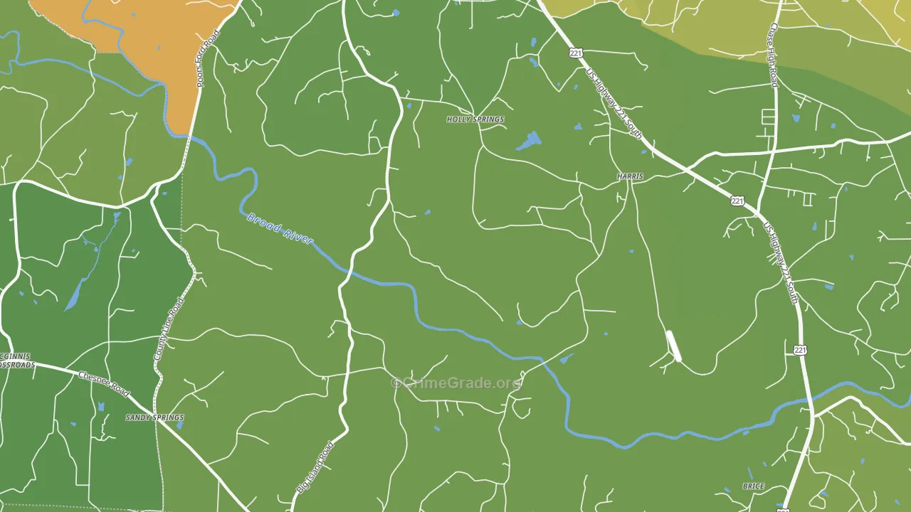 Harris, NC Map of Robbery Rates