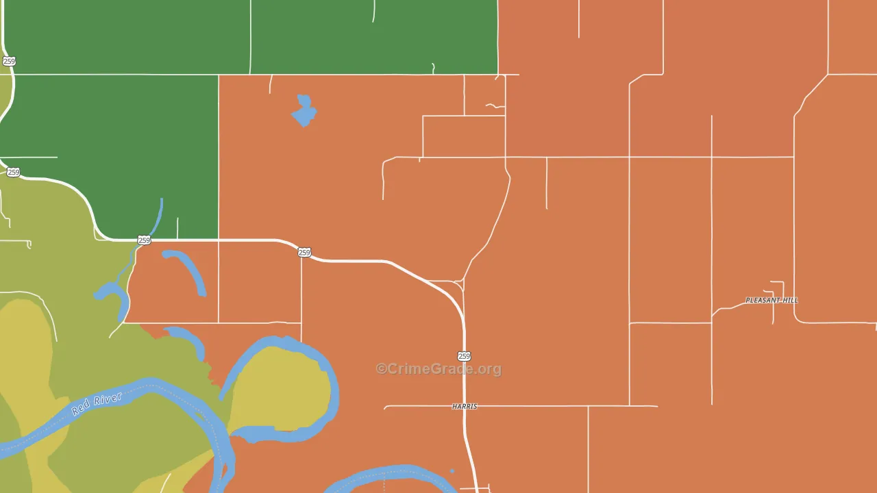 Harris, OK Map of Robbery Rates
