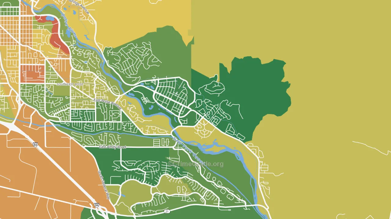 Harris Ranch, Boise, ID Map of Robbery Rates