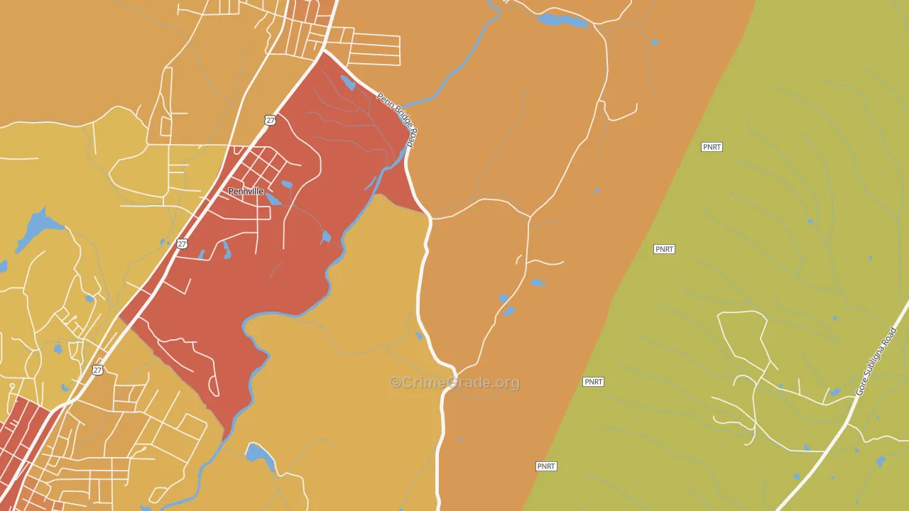 Harrisburg, GA Map of Robbery Rates