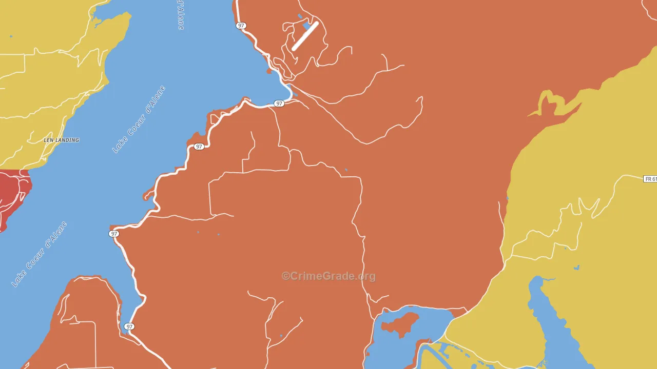 Harrison, ID Map of Robbery Rates