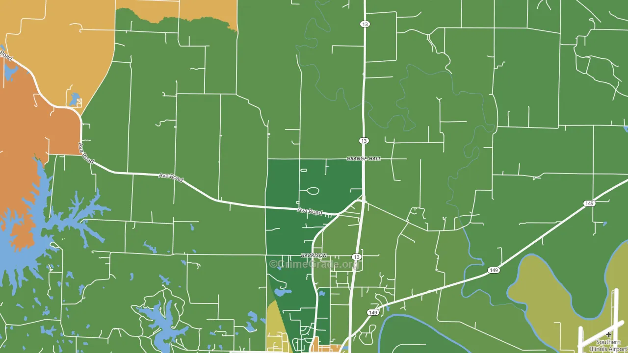 Harrison, IL Map of Robbery Rates