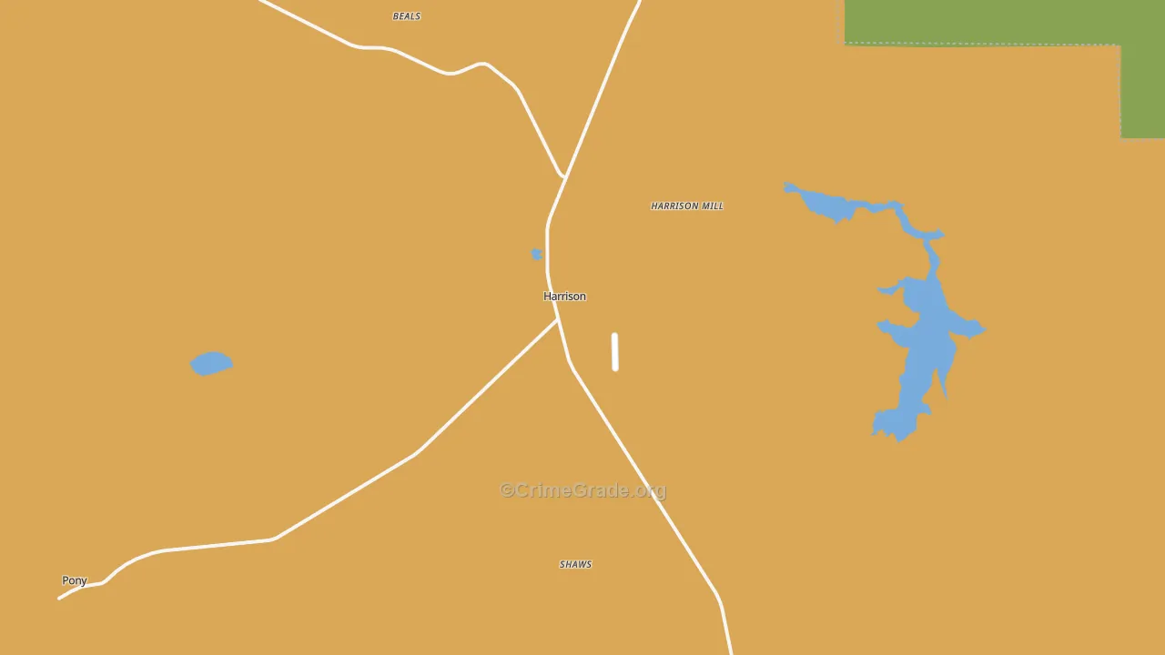 Harrison, MT Map of Robbery Rates