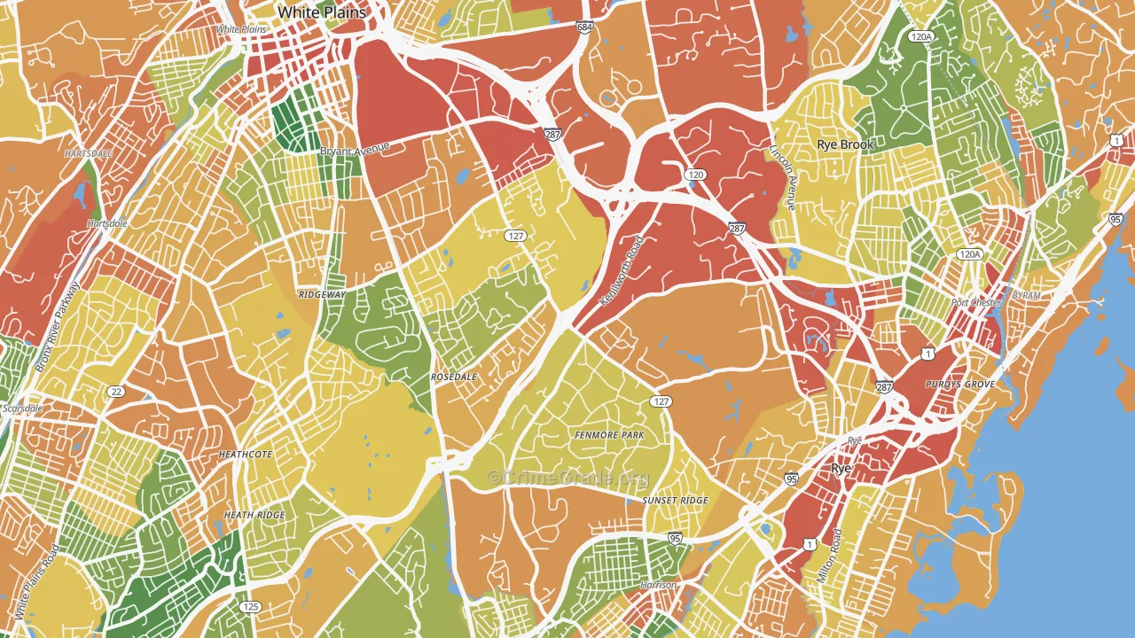 Harrison, NY Map of Robbery Rates