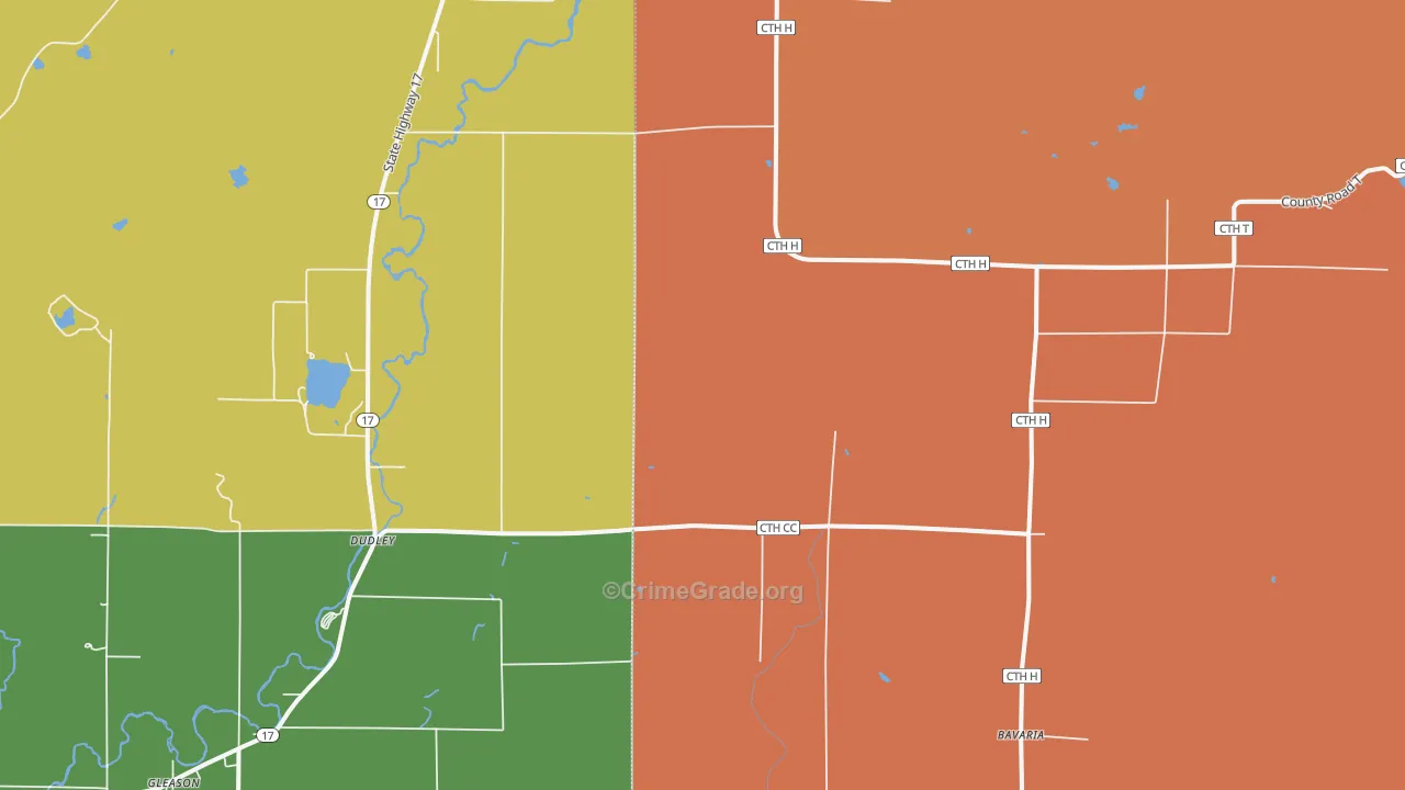Harrison, WI Map of Robbery Rates