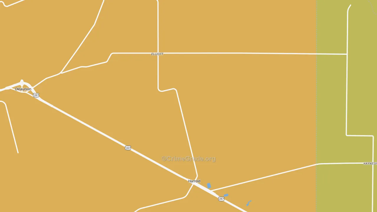 Harrold, TX Map of Robbery Rates