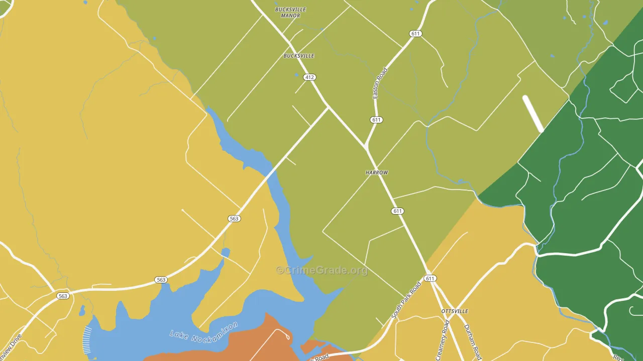 Harrow, PA Map of Robbery Rates