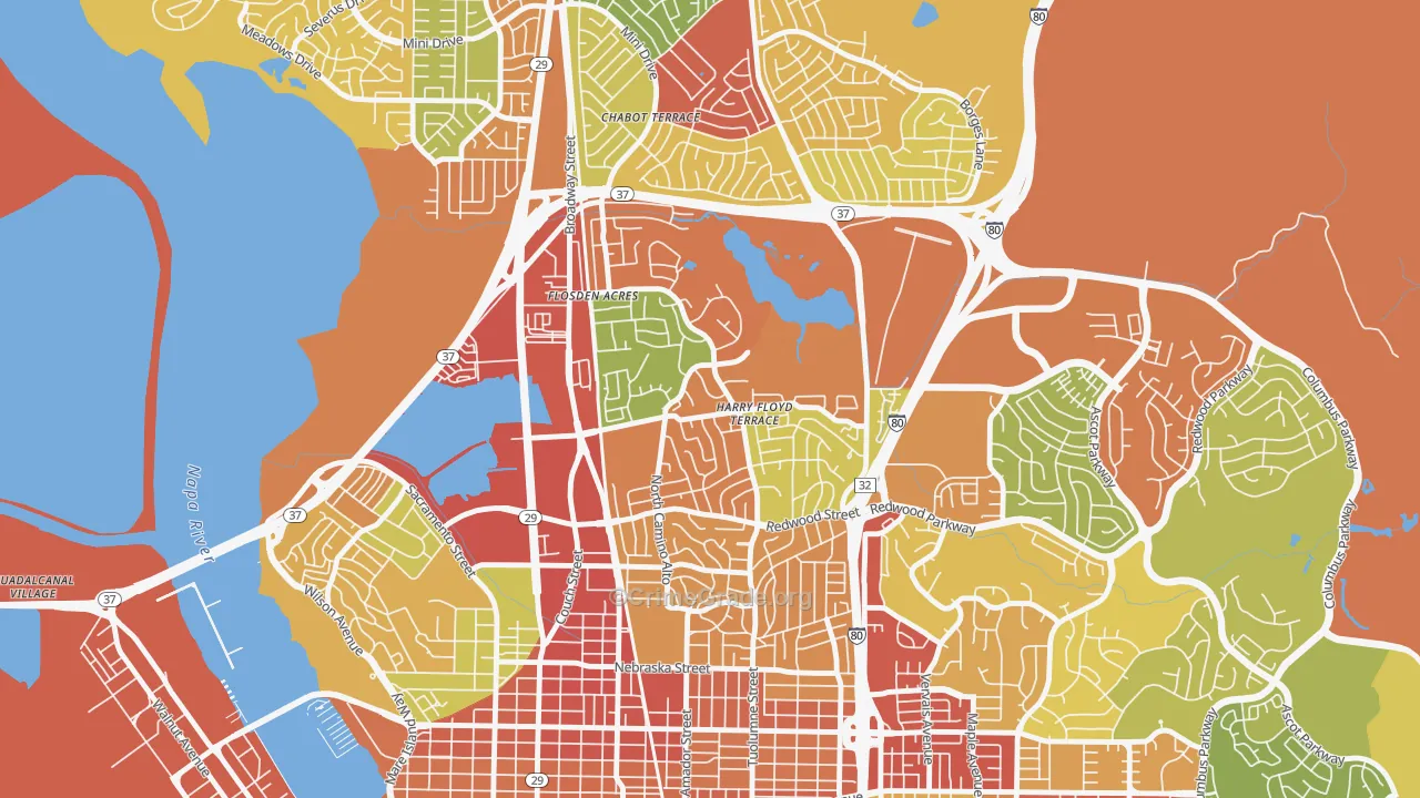 Harry Floyd Terrace, Vallejo, CA Map of Robbery Rates
