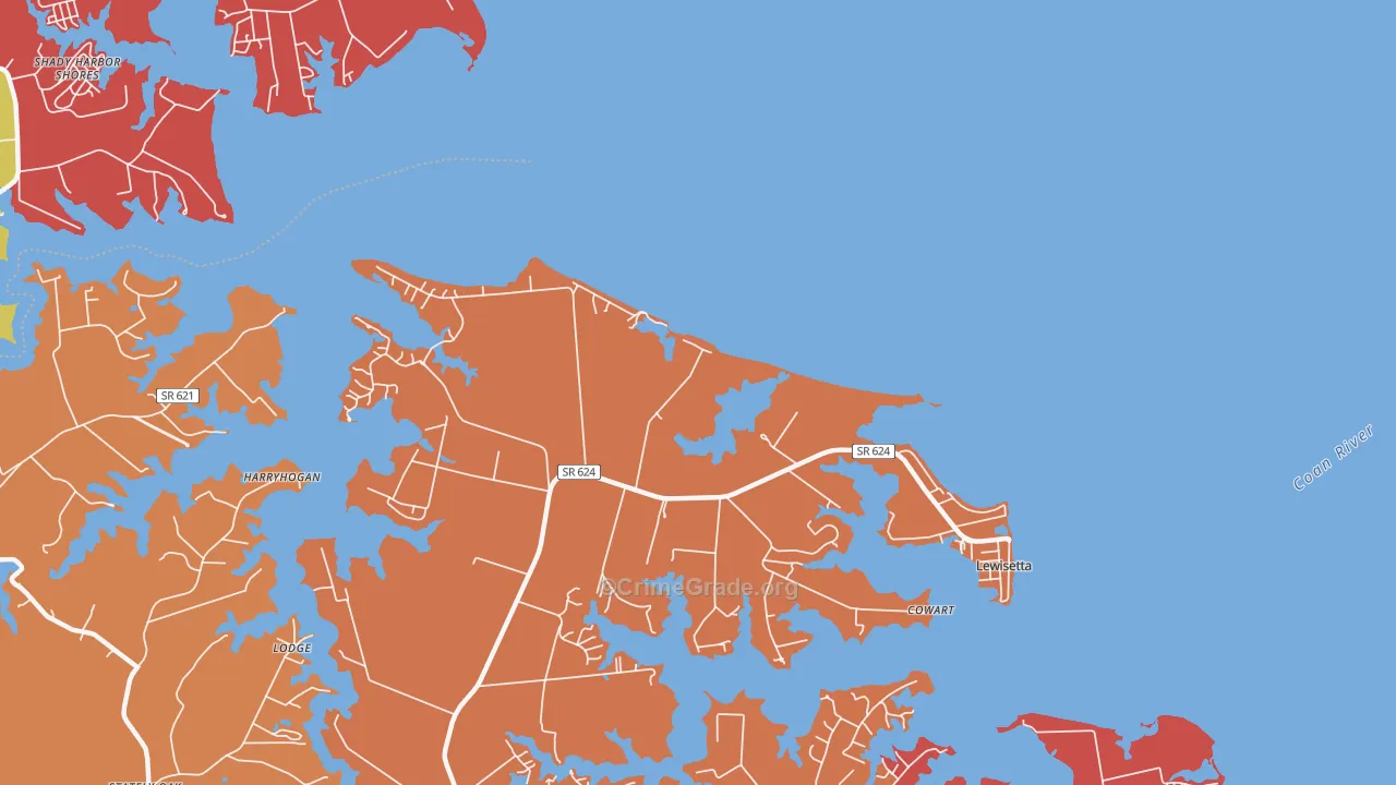 Harryhogan, VA Map of Robbery Rates
