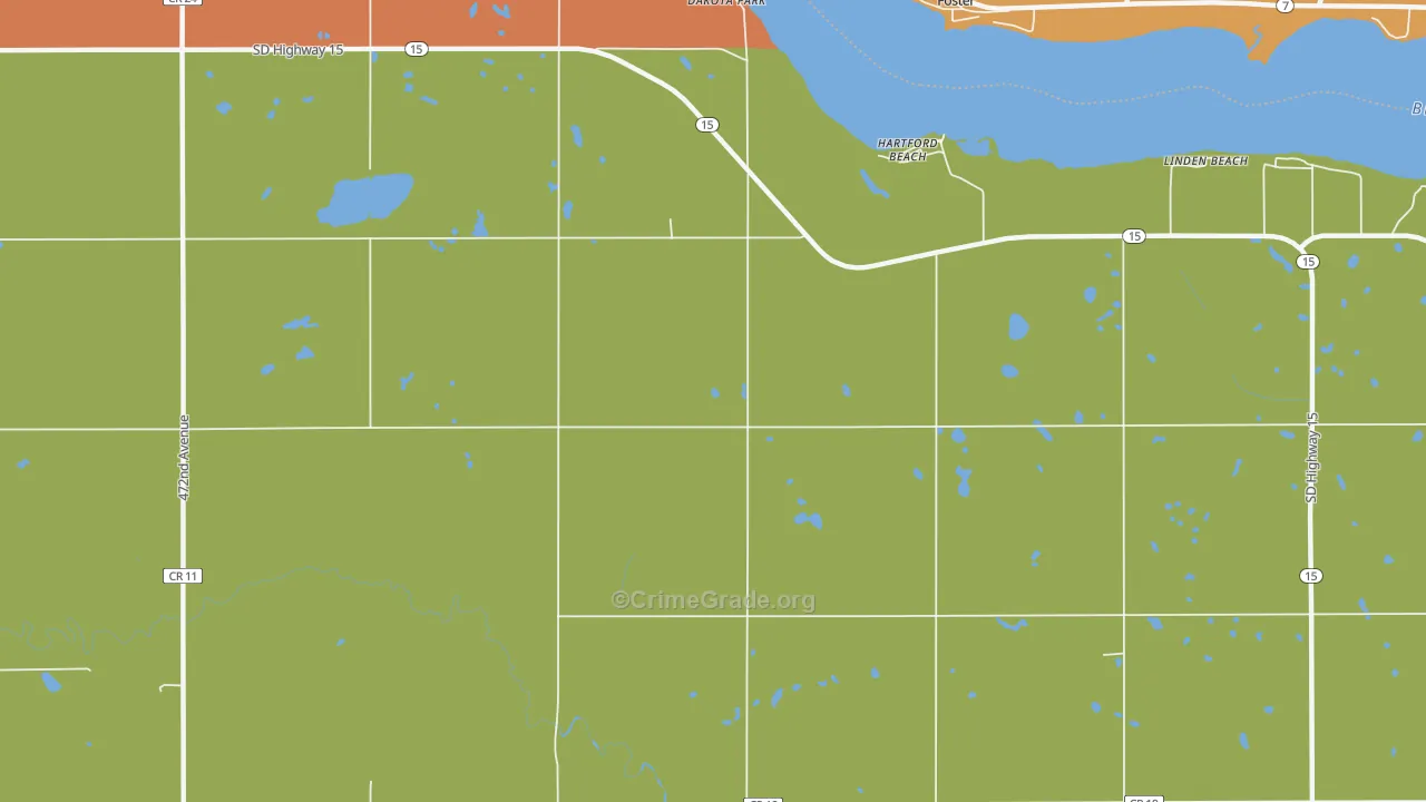 Hartford Beach, SD Map of Robbery Rates