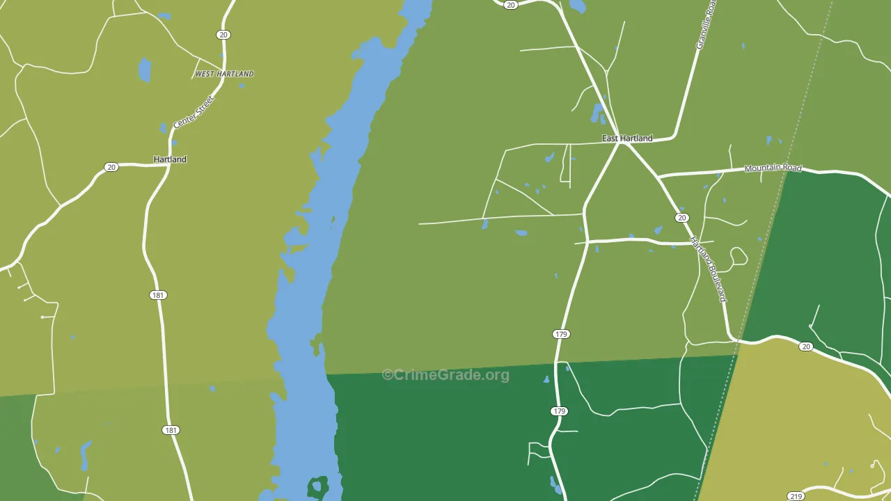 Hartland, CT Map of Robbery Rates