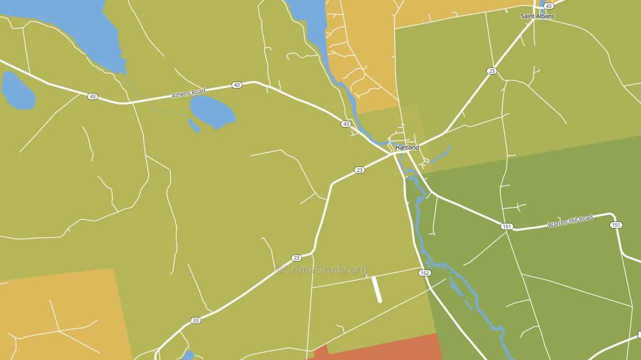 Hartland, ME Map of Robbery Rates