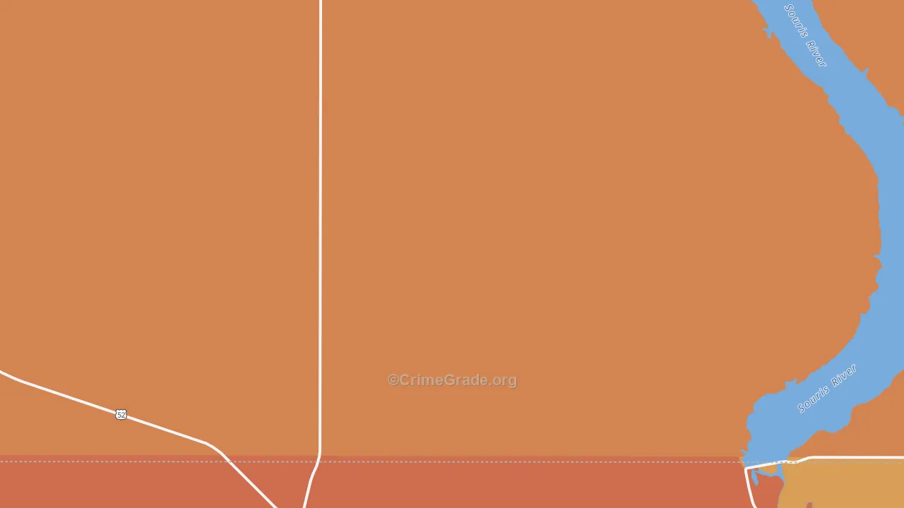 Hartland, ND Map of Robbery Rates