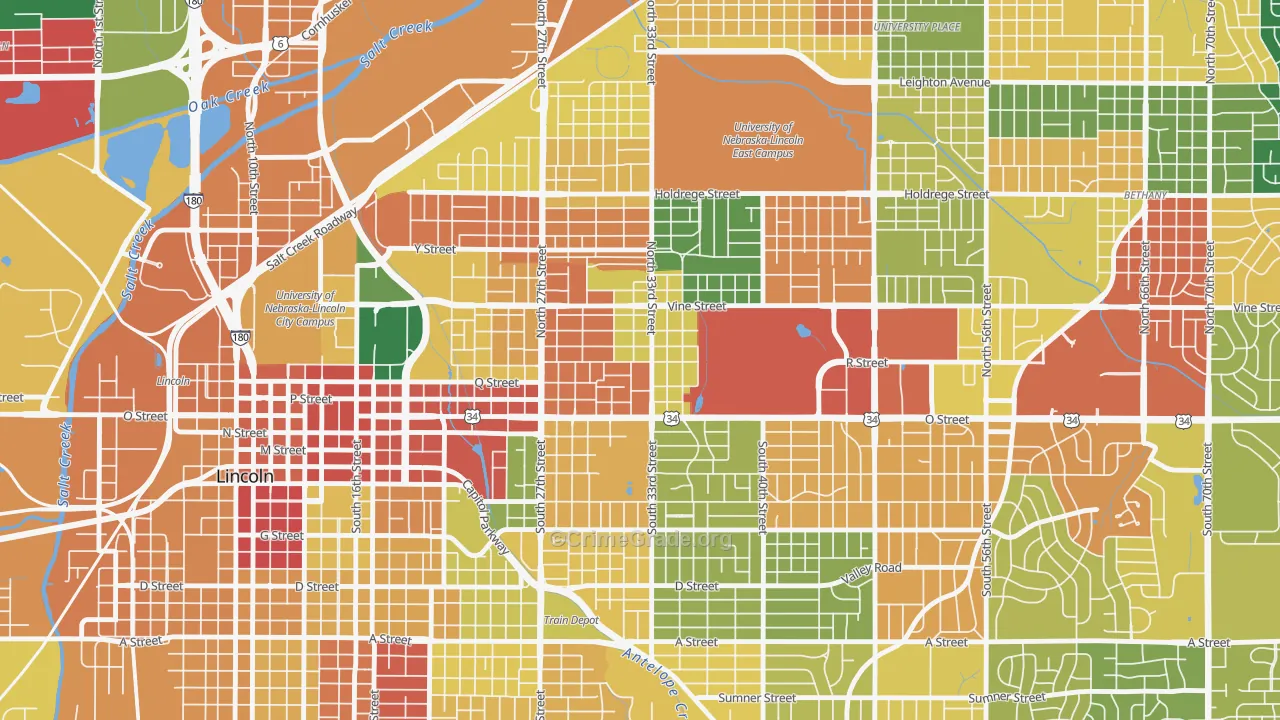 Hartley, Lincoln, NE Map of Robbery Rates