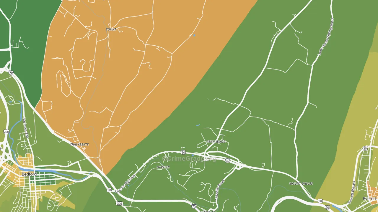 Hartley, PA Map of Robbery Rates