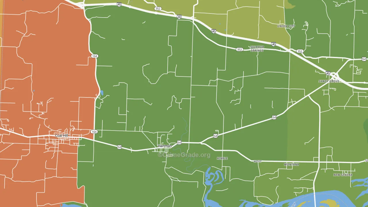 Hartman, AR Map of Robbery Rates
