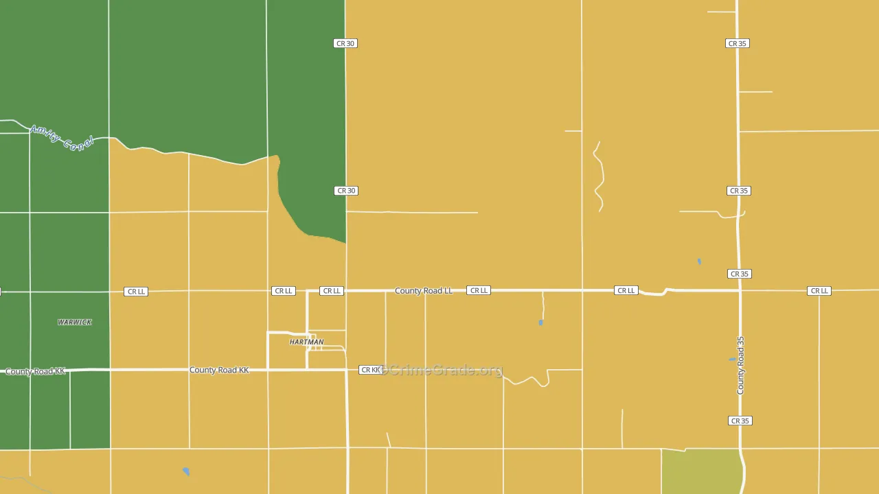 Hartman, CO Map of Robbery Rates
