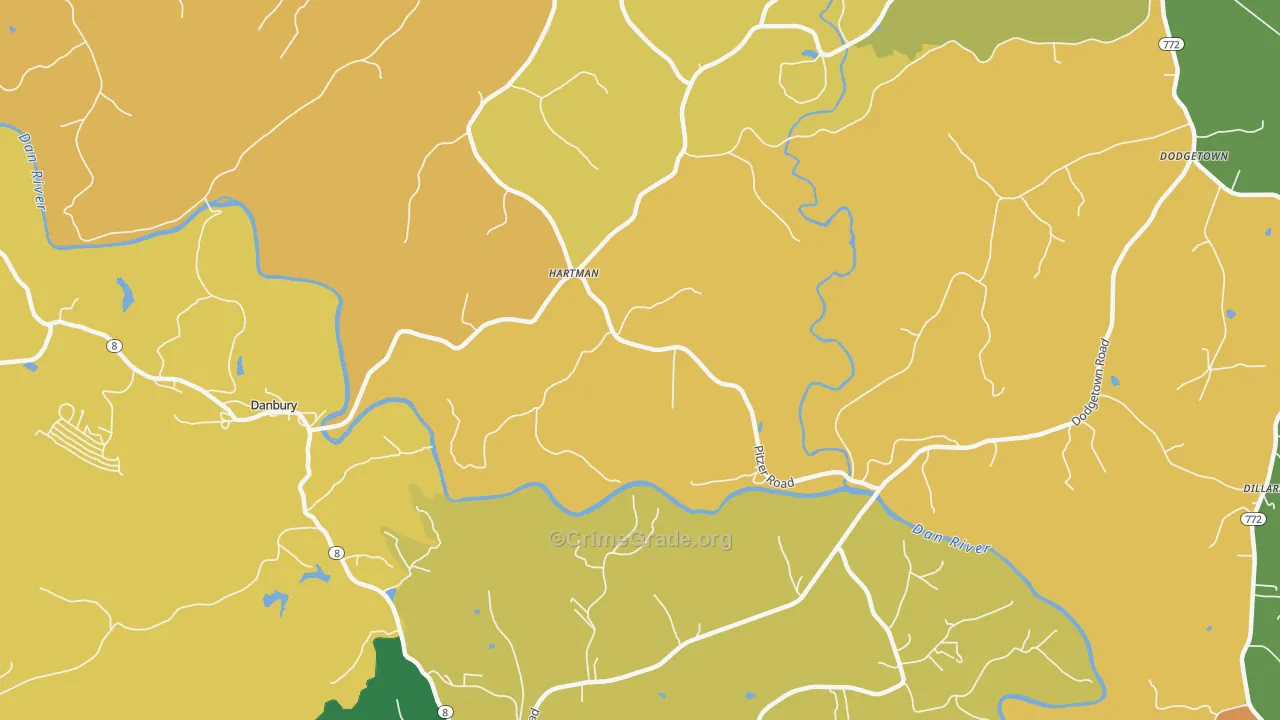 Hartman, NC Map of Robbery Rates