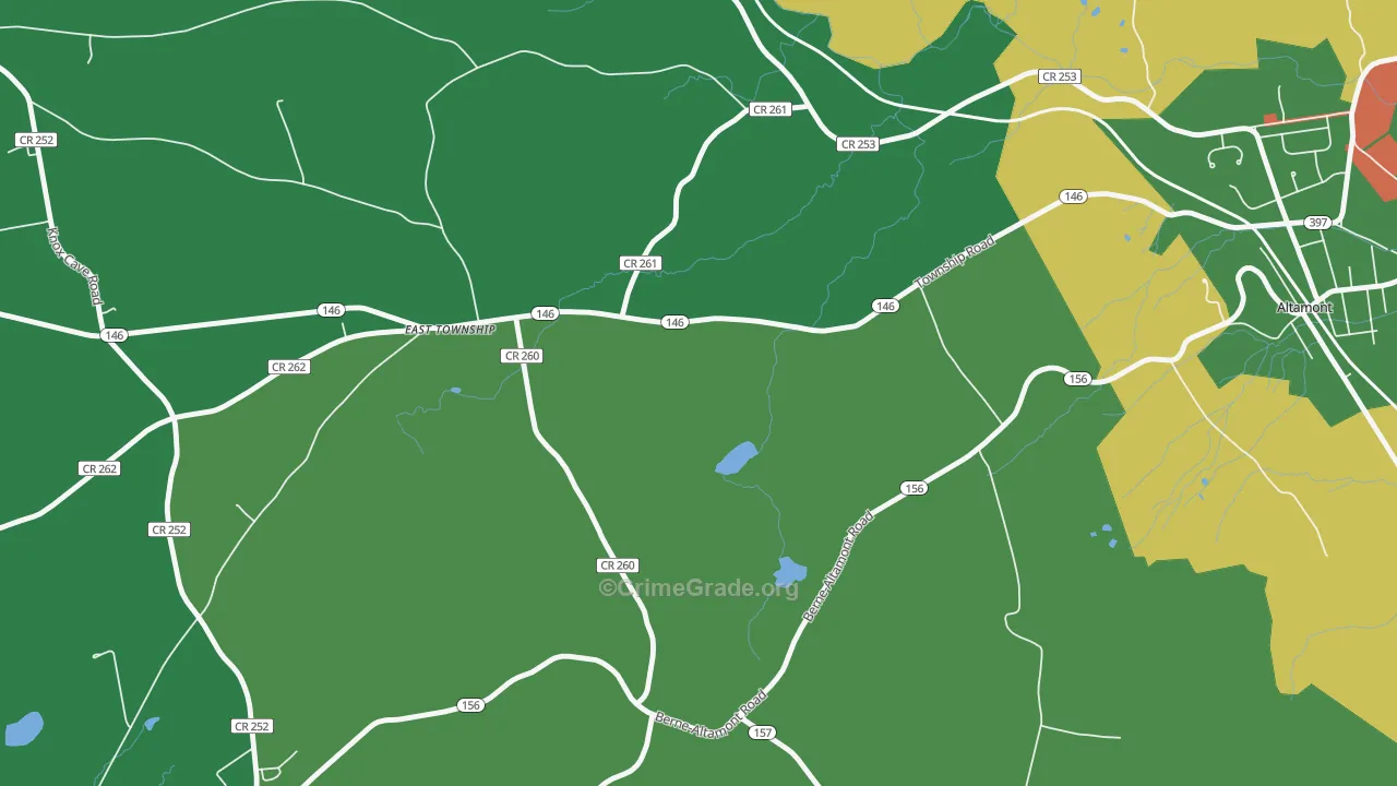 Hartmans Corners, NY Map of Robbery Rates
