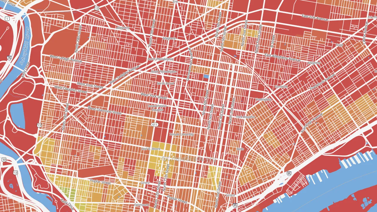Hartranft, Philadelphia, PA Map of Robbery Rates