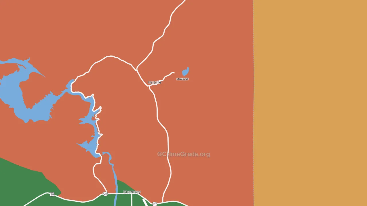 Hartville, WY Map of Robbery Rates
