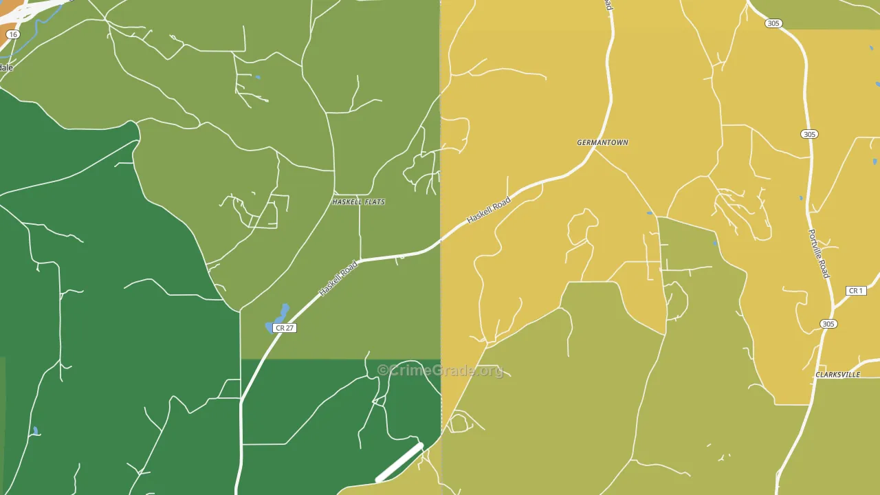 Haskell Flats, NY Map of Robbery Rates