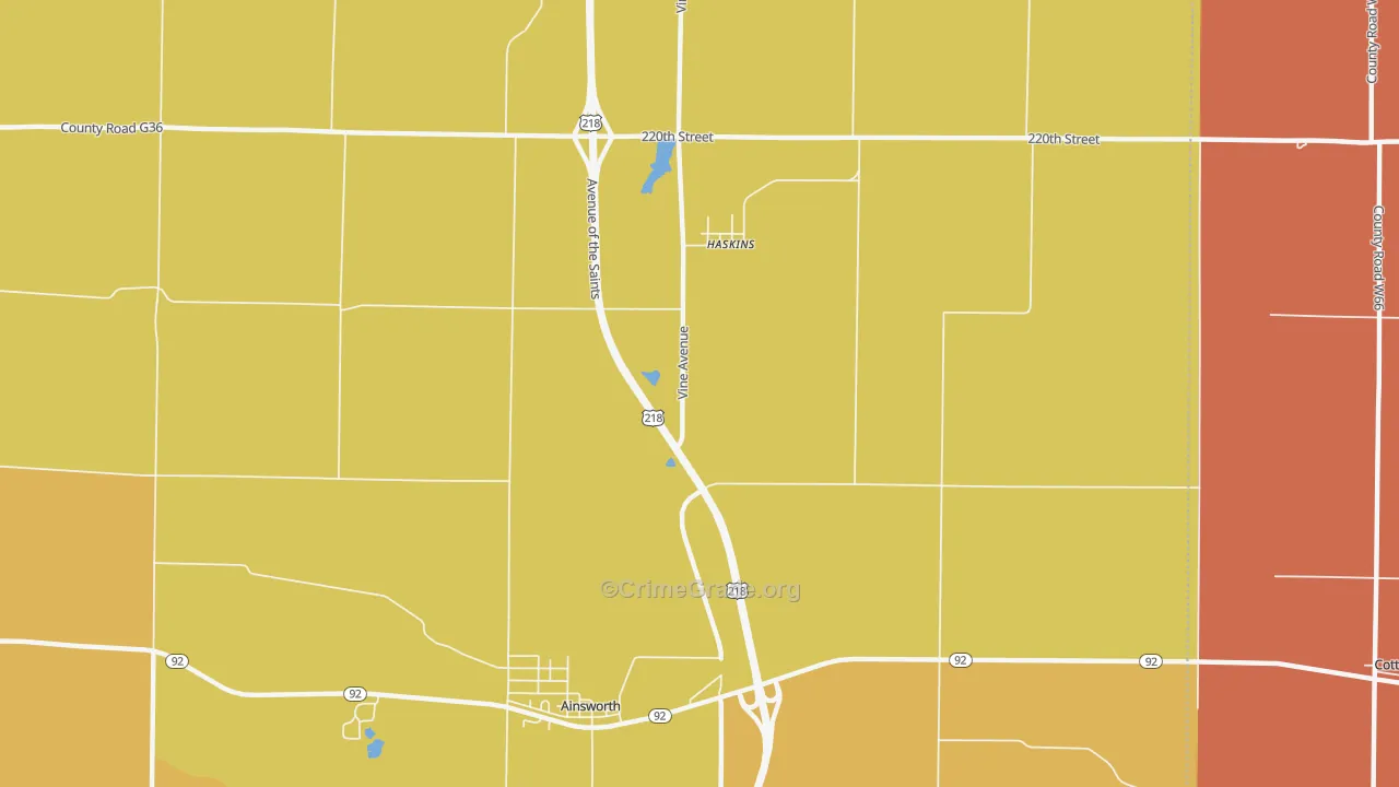 Haskins, IA Map of Robbery Rates