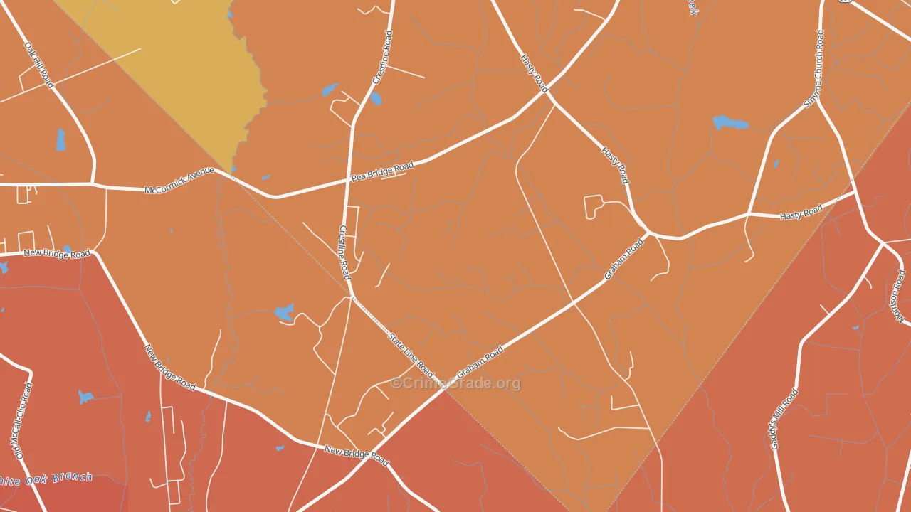 Hasty, NC Map of Robbery Rates