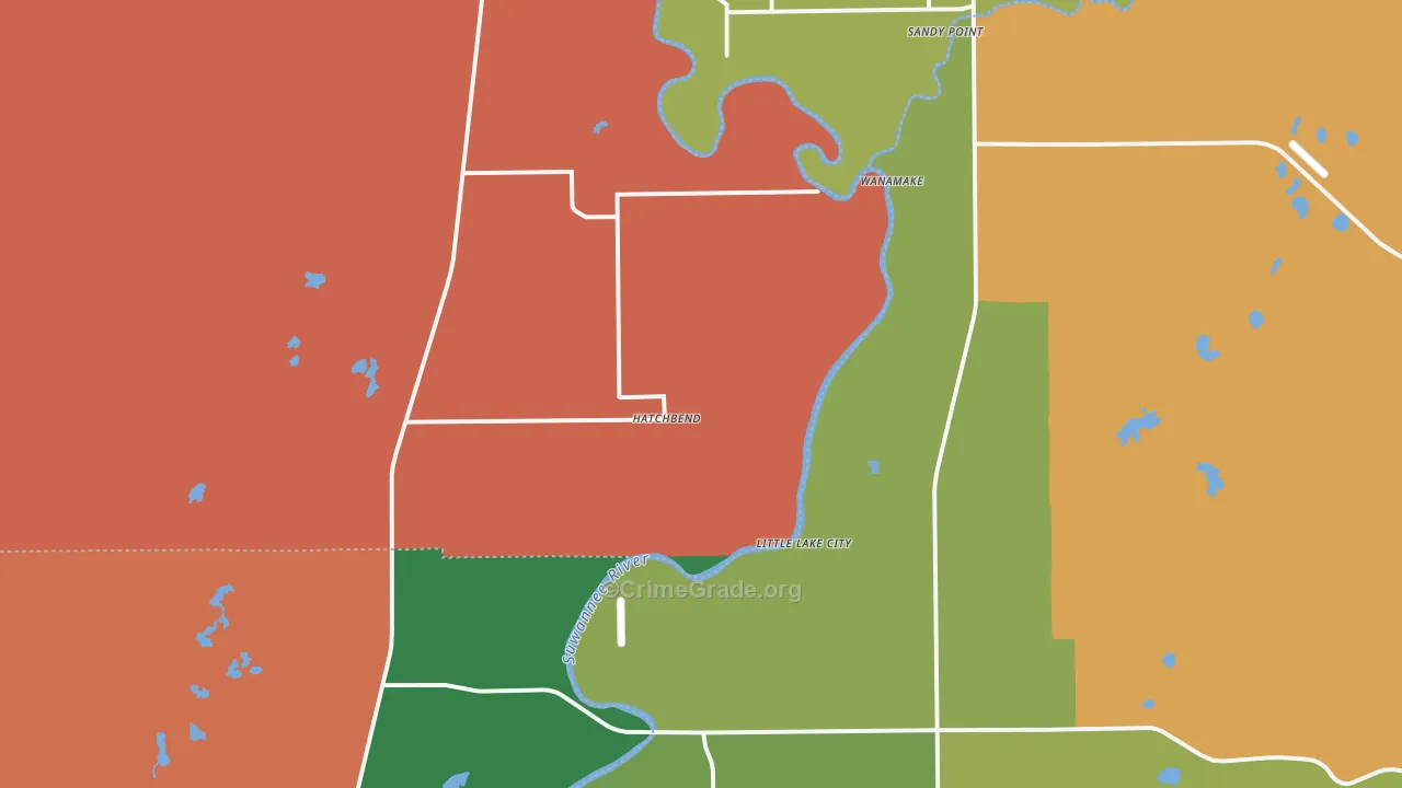 Hatchbend, FL Map of Robbery Rates