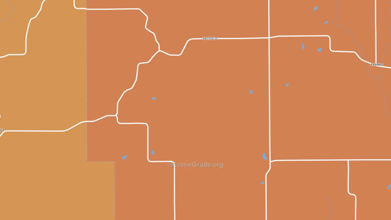 Hatfield, MO Map of Robbery Rates