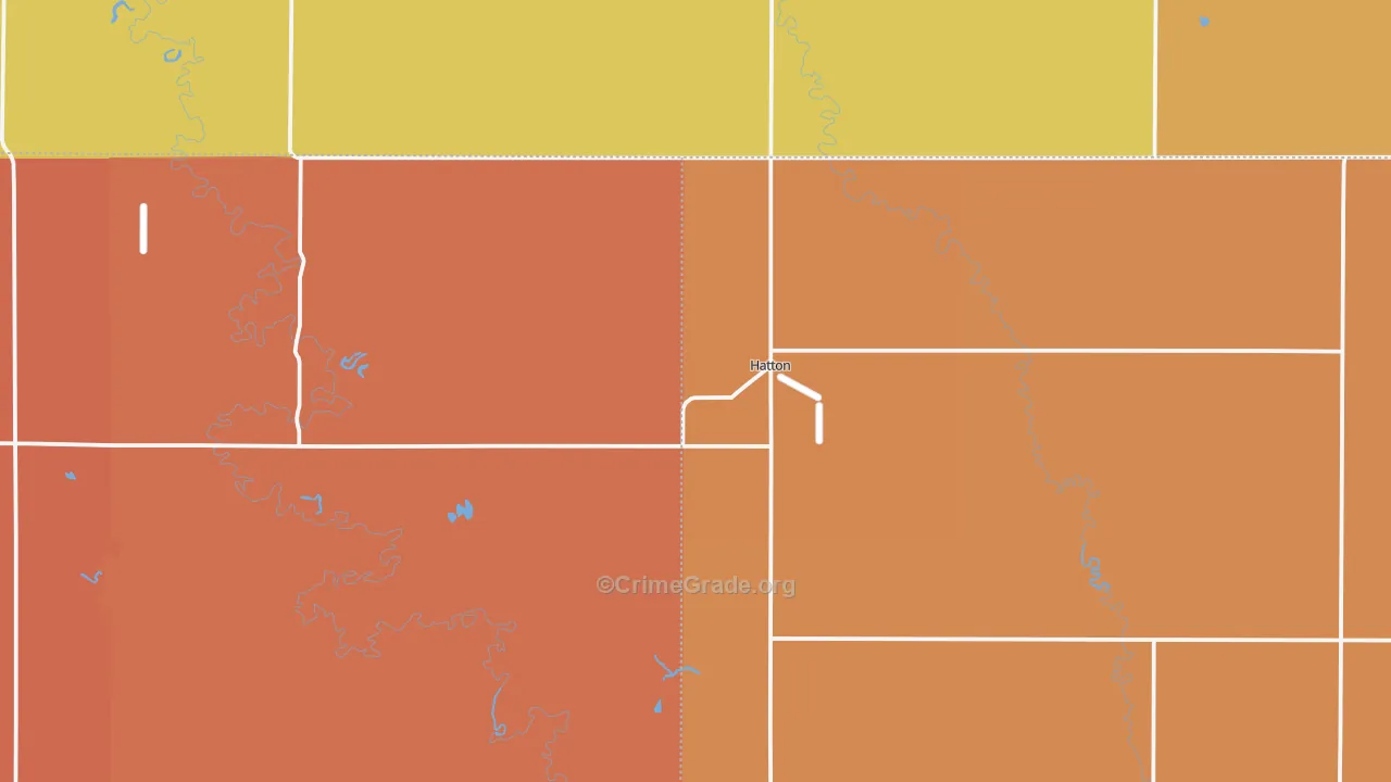Hatton, ND Map of Robbery Rates